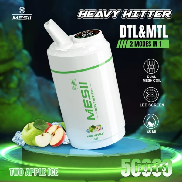 Mesii 50K Puffs 2 in 1 Heavy Hitter Best Disposable Vape 50000 Free Shipping