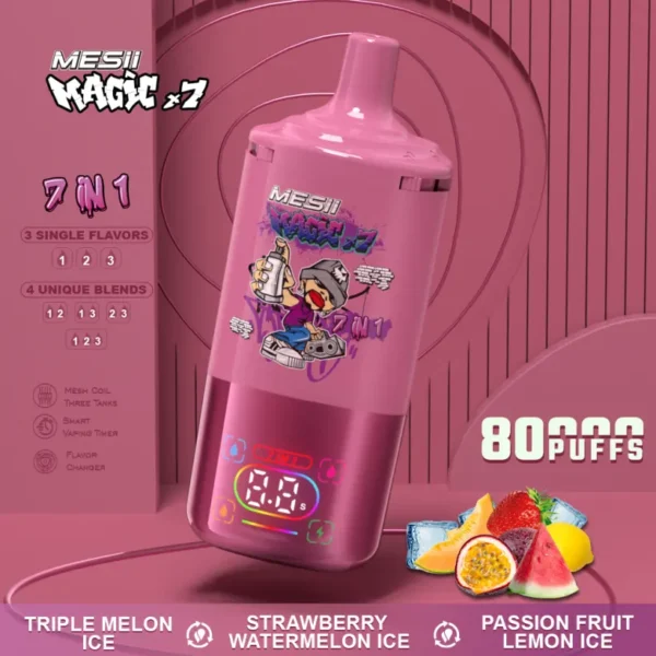 Mesii 80K Puffs Magic 7 in 1 Rechargeable Disposable Vape 80000 Free Shipping