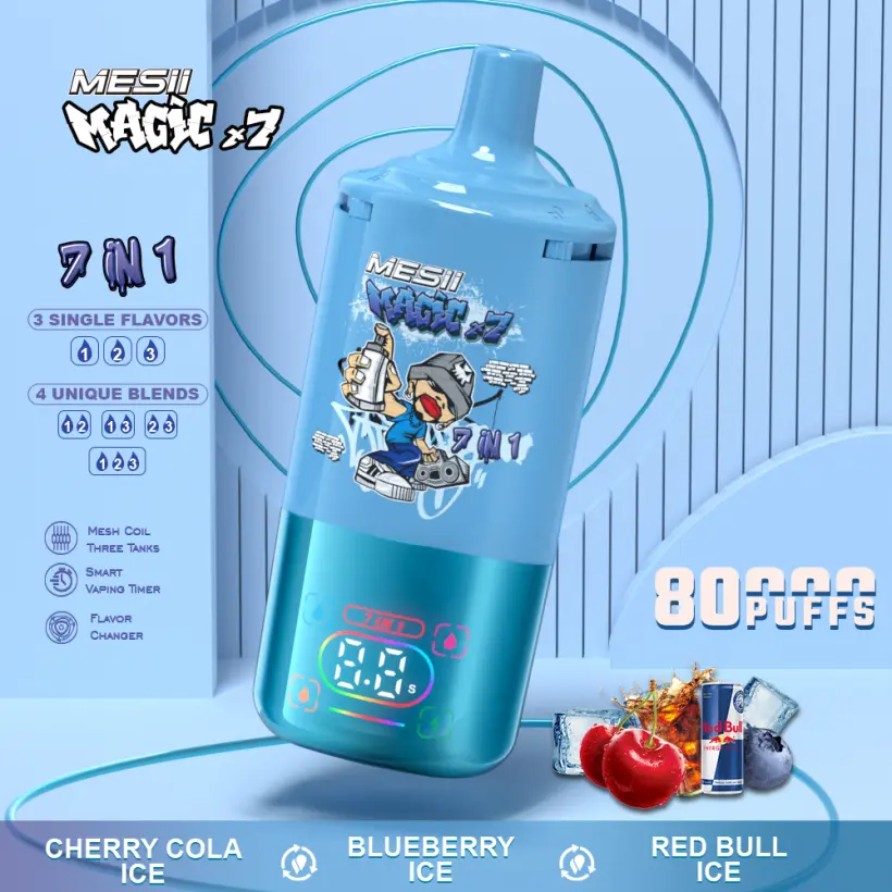 Mesii 80K Puffs Magic 7 in 1 Rechargeable Disposable Vape 80000 Free Shipping 5 Mesii 80K Puffs Magic 7 in 1 Rechargeable Disposable Vape 80000 Free Shipping