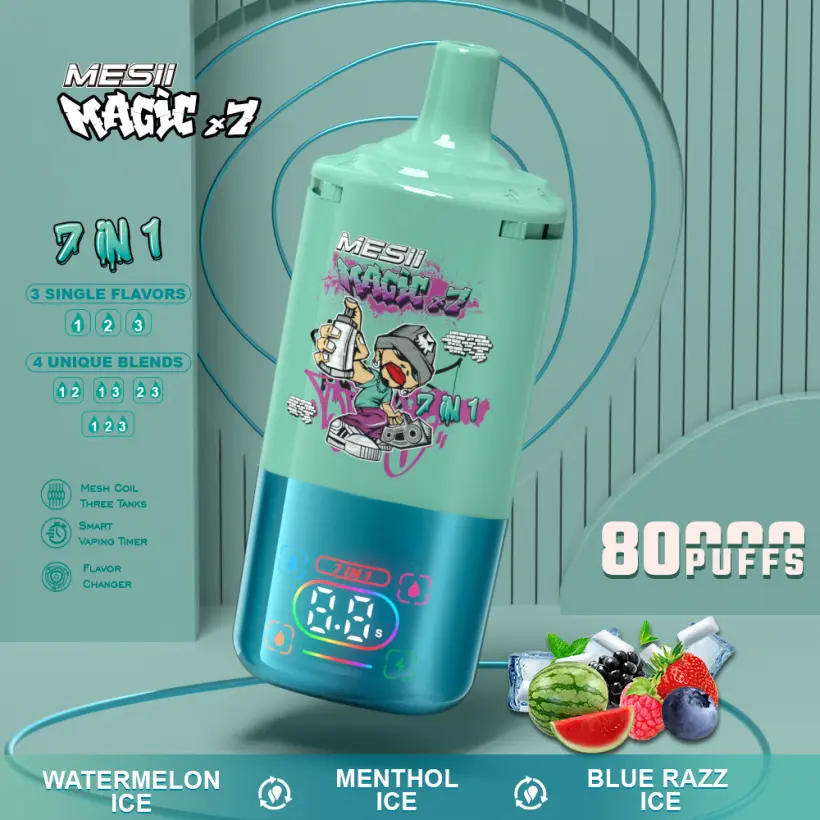 Mesii 80K Puffs Magic 7 in 1 Rechargeable Disposable Vape 80000 Free Shipping 4 Mesii 80K Puffs Magic 7 in 1 Rechargeable Disposable Vape 80000 Free Shipping