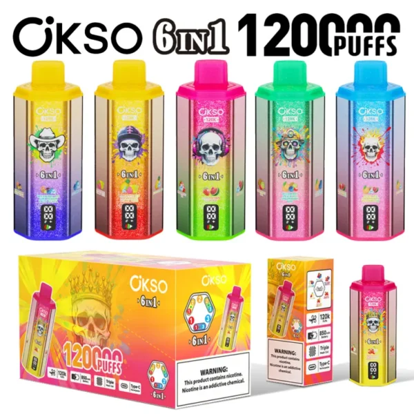 OKSO 120K Puffs 6 in 1 Best Disposable Vape Shop 120000 Free Shipping