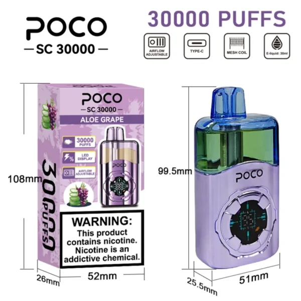 Puff 30k Vape POCO SC 30000 Puffs Disposable Vape Free Shipping EU Warehouse