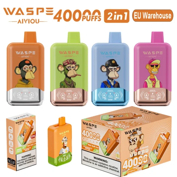 Puff 40K EU WASPE 40000 Puffs Double Flavor 2 in 1 Disposable Vape Free Shipping