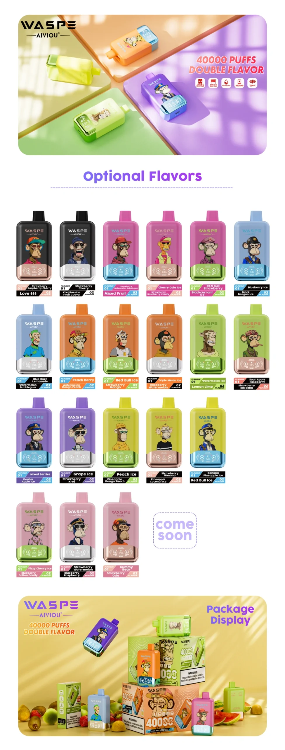 Puff 40K EU WASPE 40000 Puffs Double Flavor 2 in 1 Disposable Vape Free Shipping 16 Puff 40K EU WASPE 40000 Puffs Double Flavor 2 in 1 Disposable Vape Free Shipping