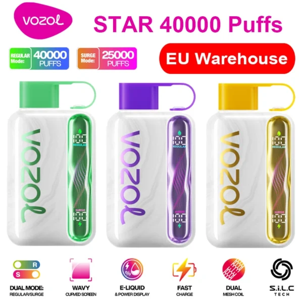 Puff EU Vozol Star 40000 Puffs 40k Disposable Vape Shop Free Shipping