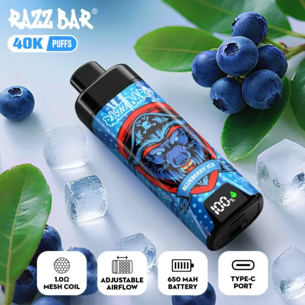 Razz Bar 40k Puffs Disposable Vape With Smart Screen Free Shipping