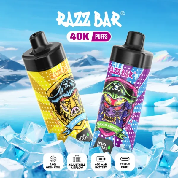 Razz Bar 40k Puffs Disposable Vape With Smart Screen Free Shipping