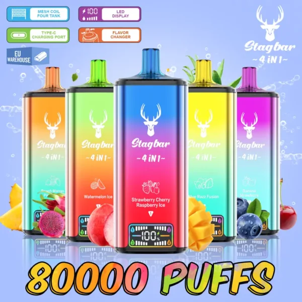 Stagbar 80k Puffs Disposbale Vape Stag Bar 4 in 1 Free Shipping EU Warehouse
