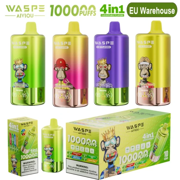 WASPE 100000 Puffs AIVIOU Disposable Vape 4 in 1 Free Shipping EU Warehouse