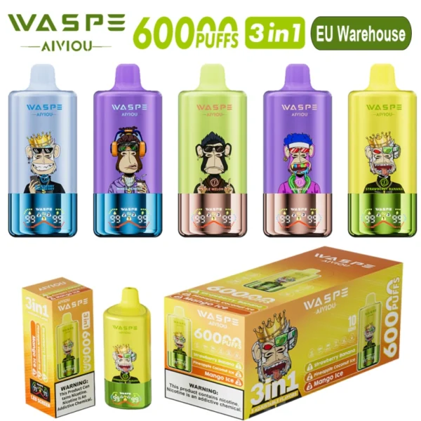 WASPE 60000 Caladas 3 en 1 Vape Desechable AIVIOU Envío Gratis Almacén UE
