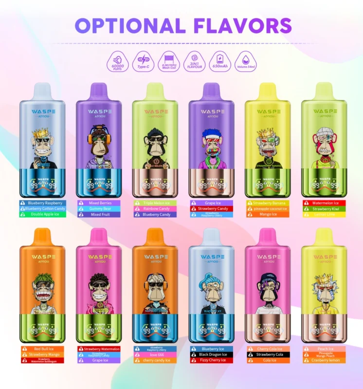 WASPE 60000 Caladas 3 en 1 Vape Desechable AIVIOU Envío Gratis Almacén UE
