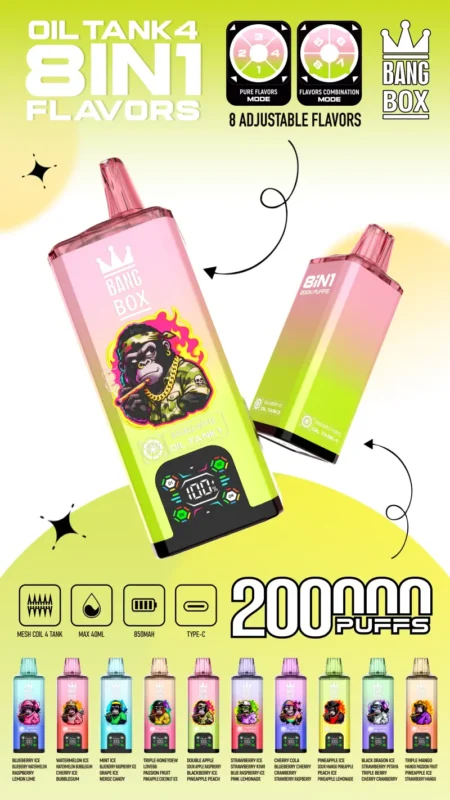 Bang Box 200K vs. Airmez 160K vs. Elf Bar BC100000: Which High-Puff Vape Wins in 2026? 2 8 in 1 Vape Bang Box 200k Puffs Disposable E Cigarette Wholesale 200000 Free Shipping