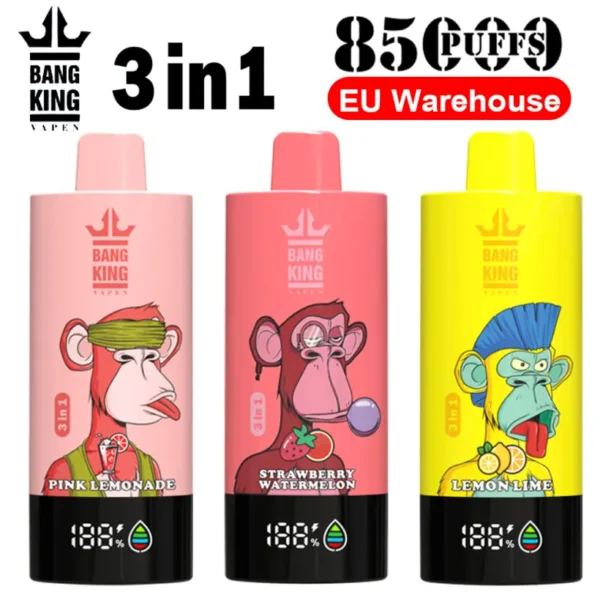 Bang King 85k Puffs 3 in 1 Best Disposable Vape Factory Free Shipping EU Warehouse