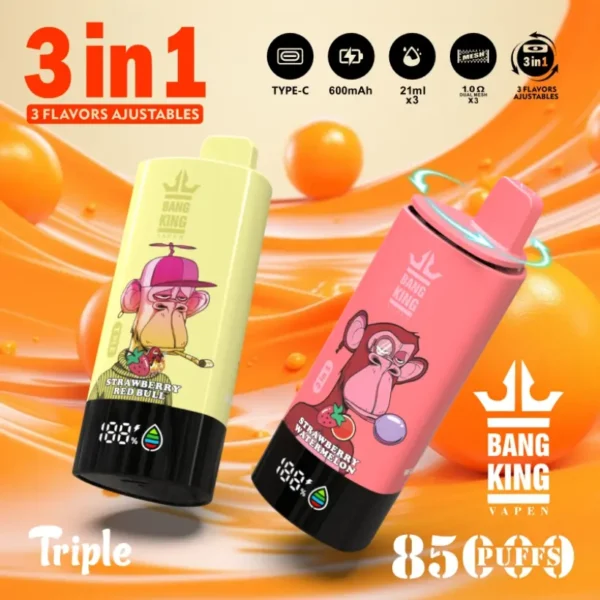 Bang King 85k Puffs 3 in 1 Best Disposable Vape Factory Free Shipping EU Warehouse