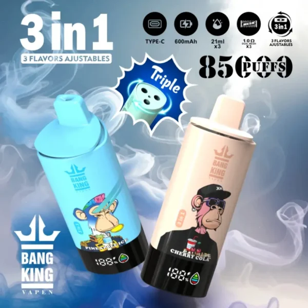 Bang King 85k Puffs 3 in 1 Best Disposable Vape Factory Free Shipping EU Warehouse