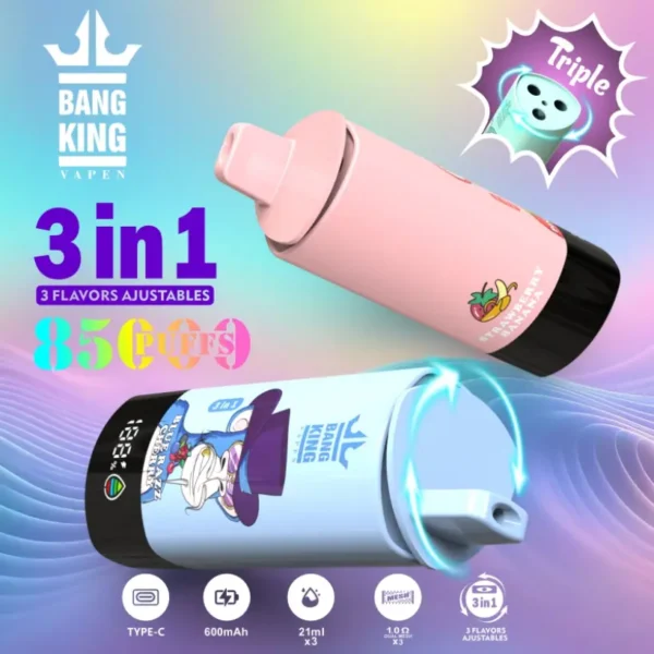 Bang King 85k Puffs 3 in 1 Best Disposable Vape Factory Free Shipping EU Warehouse