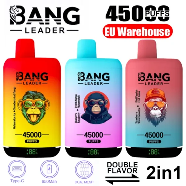 EU Puff Bang Leader 45000 Puffs 2 in 1 Double Flavors Disposable Vape Fast Delivery