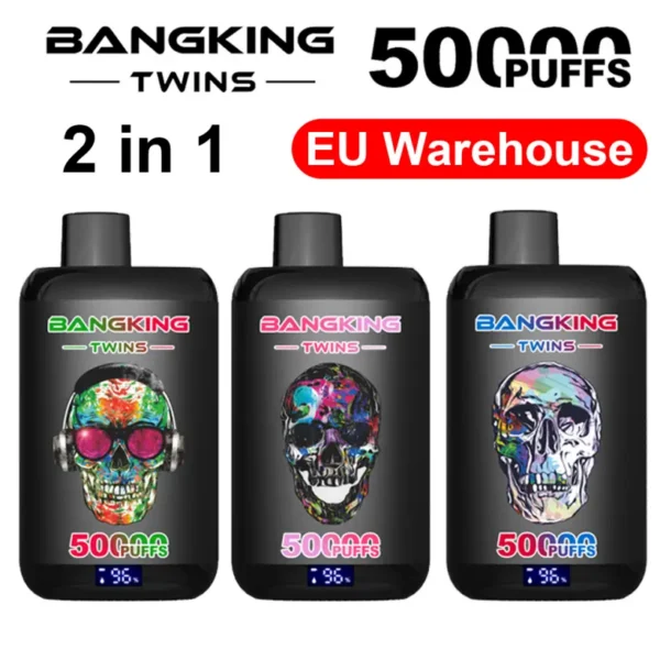 EU Vape Bang King 50000 Puffs Twins 2 in 1 50k Disposable E Cigarette 3 to 7 Work Days Delivery