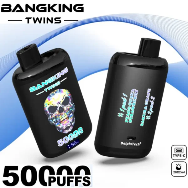 EU Vape Bang King 50000 Puffs Twins 2 in 1 50k Disposable E Cigarette 3 to 7 Work Days Delivery