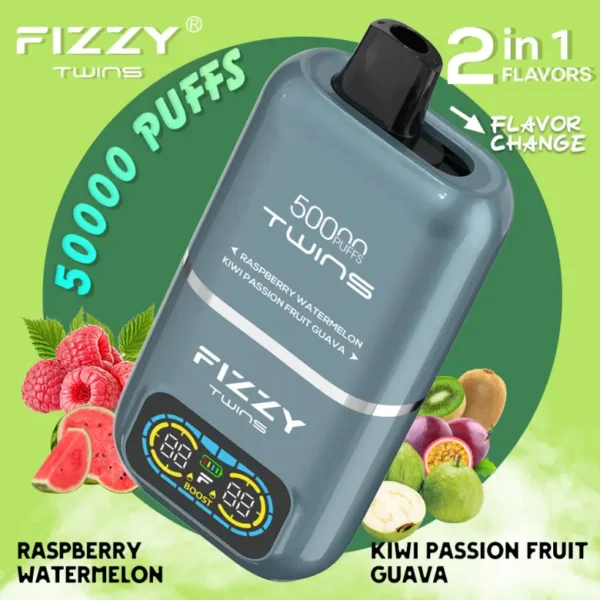 EU Vape Fizzy 50k Puffs 50000 Twins 2 in 1 Best Disposable E Cigarette Free Shipping