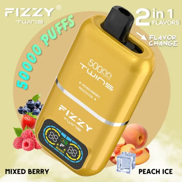 EU Vape Fizzy 50k Puffs 50000 Twins 2 in 1 Best Disposable E Cigarette Free Shipping