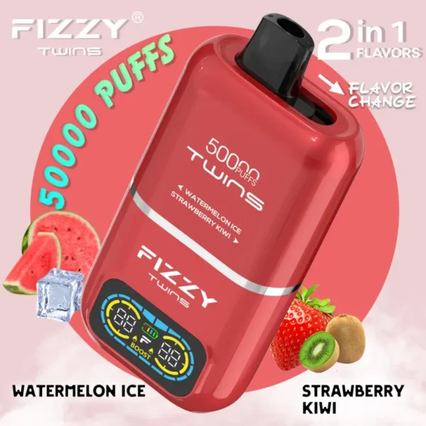 EU Vape Fizzy 50k Puffs 50000 Twins 2 in 1 Best Disposable E Cigarette Free Shipping