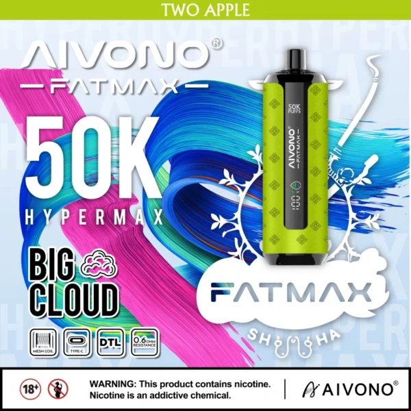 EU Warehouse Aivono Fatmax 50k Puffs 500000 Shisha Disposable Vape Big Cloud