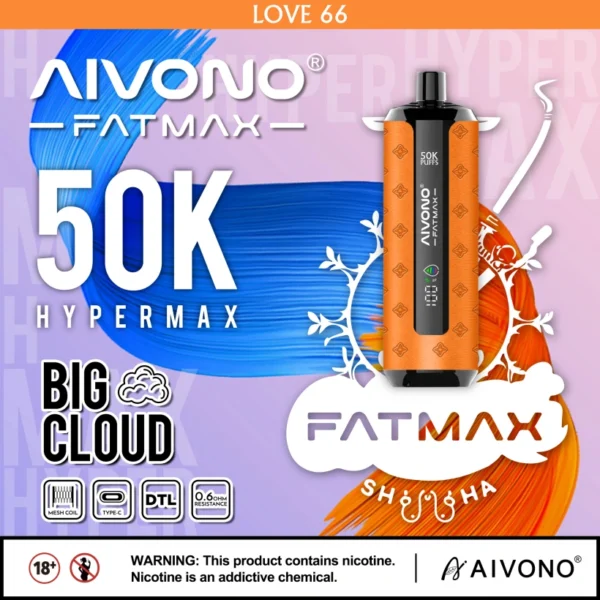 EU Warehouse Aivono Fatmax 50k Puffs 500000 Shisha Disposable Vape Big Cloud