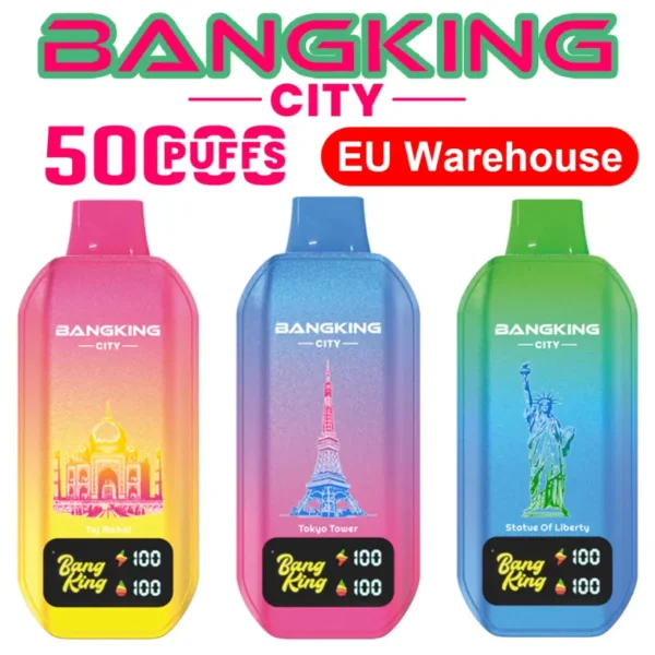 EU Warehouse Bang King 50k Puffs City Disposable Vape 50000 3 to 7 Work Days Free Shipping