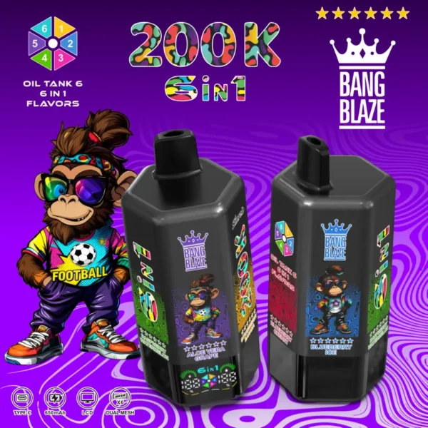 Bang Blaze 200k Puffs 6 in 1 Longest Lasting Disposable Vape 200000 Free Shipping