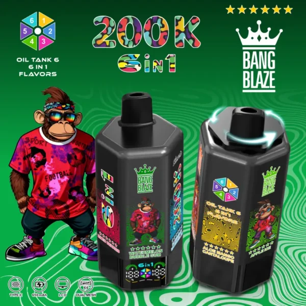 Bang Blaze 200k Puffs 6 in 1 Longest Lasting Disposable Vape 200000 Free Shipping