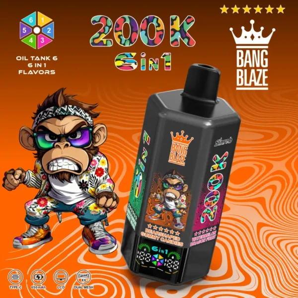 Bang Blaze 200k Puffs 6 in 1 Longest Lasting Disposable Vape 200000 Free Shipping