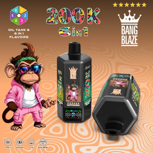 Bang Blaze 200k Puffs 6 in 1 Longest Lasting Disposable Vape 200000 Free Shipping