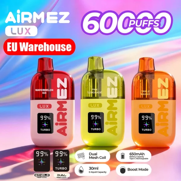 Airmez 60k Puffs 60000 Lux Disposable Vape Fast Delivery EU Warehouse