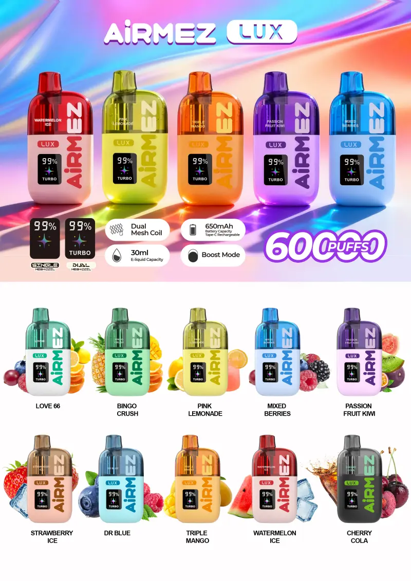 Airmez 60k Puffs 60000 Lux Disposable Vape Fast Delivery EU Warehouse