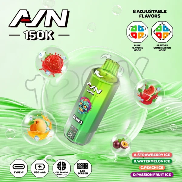 Aivono 150k Puffs 8 in 1 AIM Disposable Vape Free Shipping