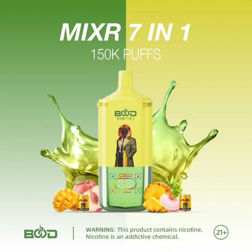 BOOD 150K Puffs MIXR 7 in 1 Flavors Disposable Vape Wholesale Free Shipping 5 BOOD 150K Puffs MIXR 7 in 1 Flavors Disposable Vape Wholesale Free Shipping