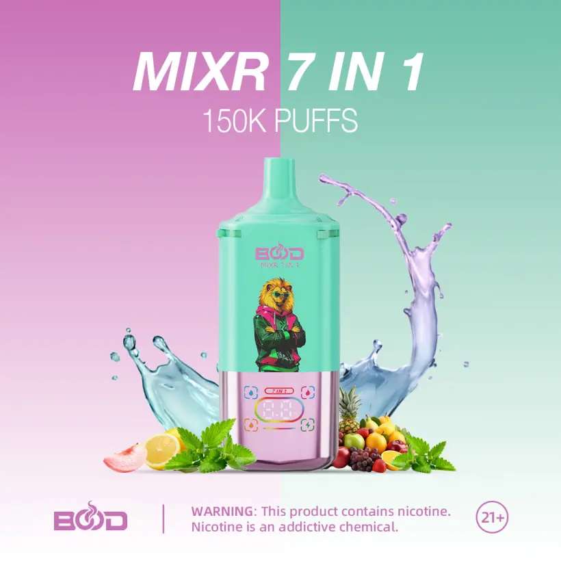 BOOD 150K Puffs MIXR 7 in 1 Flavors Disposable Vape Wholesale Free Shipping 8 BOOD 150K Puffs MIXR 7 in 1 Flavors Disposable Vape Wholesale Free Shipping