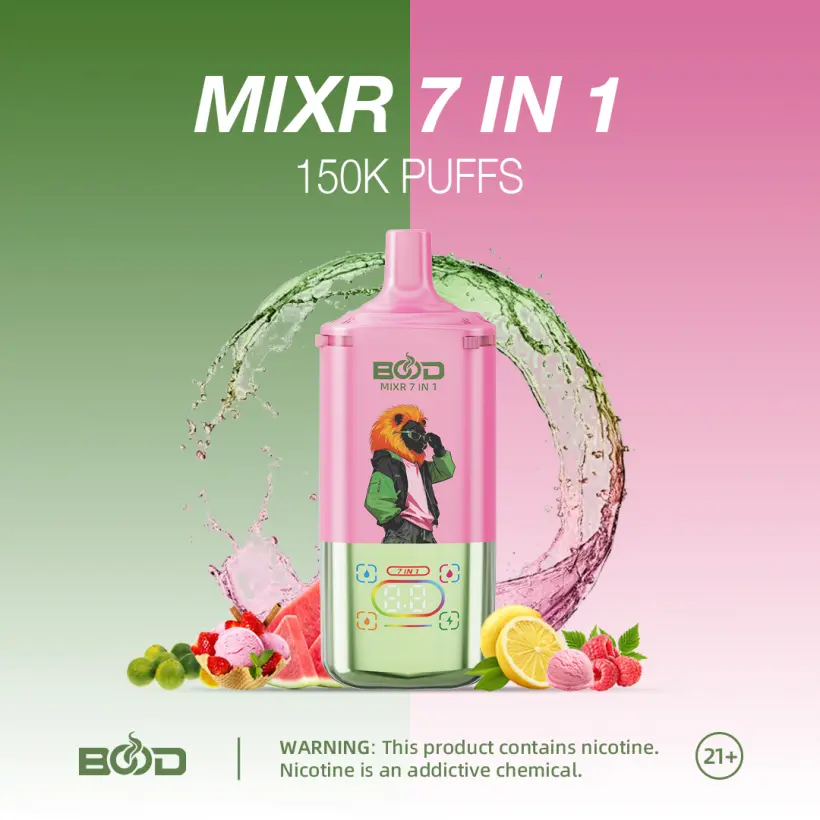 BOOD 150K Puffs MIXR 7 in 1 Flavors Disposable Vape Wholesale Free Shipping 6 BOOD 150K Puffs MIXR 7 in 1 Flavors Disposable Vape Wholesale Free Shipping