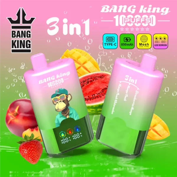 Bang King 100k Puffs 3 in 1 Smart Screen Disposable Vape Wholesale Free Shipping