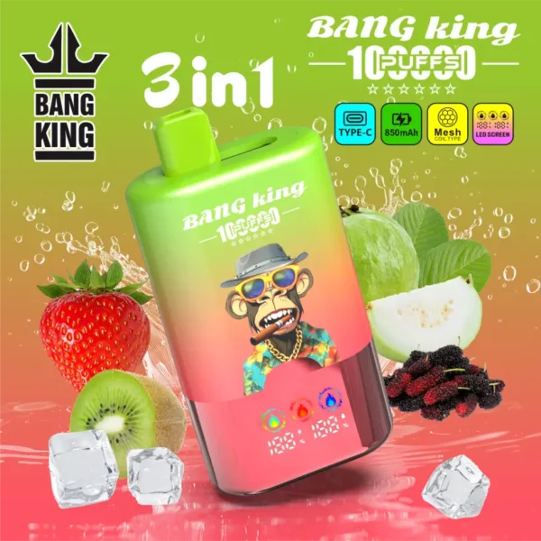 Bang King 100k Puffs 3 in 1 Smart Screen Disposable Vape Wholesale Free Shipping