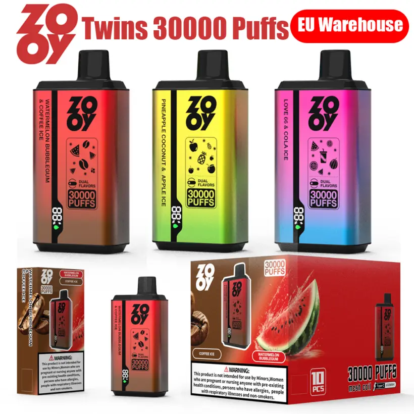 EU Vape ZOOY Twins 30K Puffs 2 in 1 Electronic Cigarette Wholesale Free Shipping 1 EU Vape ZOOY Twins 30K Puffs 2 in 1 Electronic Cigarette Wholesale Free Shipping