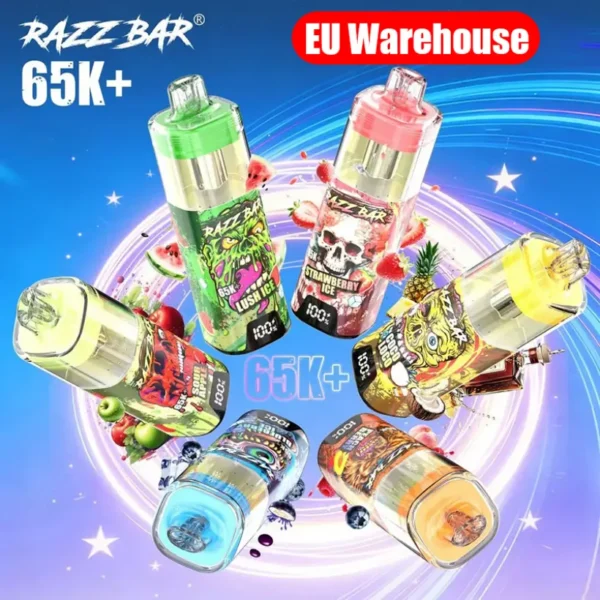 EU Warehouse Razz Bar 65k+ Puffs Crystal Disposable Vape 65000 Wholesale Free Shipping