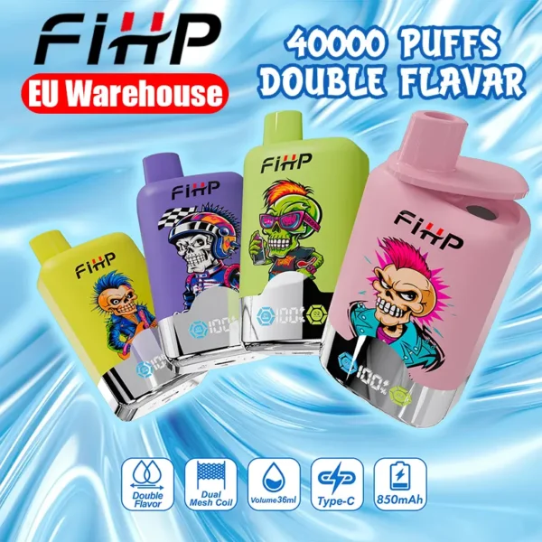FIHP 40k Puffs 2 in 1 Double Flavors Disposable Vape 40000 EU Warehouse