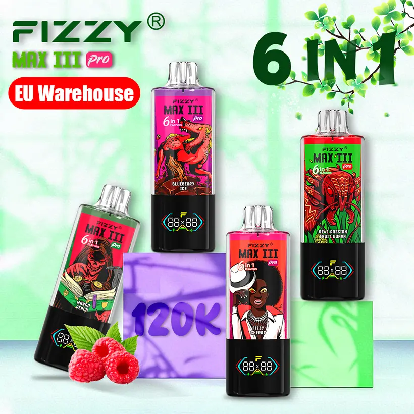 Fizzy 120k Puffs 6 in 1 Max III Pro Best Disposable Vape 120000 Free Shipping EU Warehouse 1 Fizzy 120k Puffs 6 in 1 Max III Pro Best Disposable Vape 120000 Free Shipping EU Warehouse