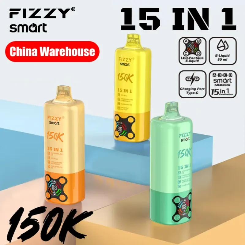 Fizzy 150k Puffs 15 in 1 Flavors Disposable Vape 150000 Free Shipping EU Warehouse