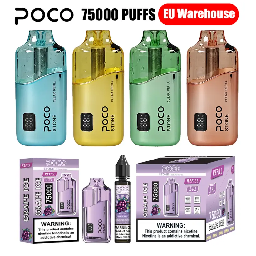 POCO 75k Puffs Stone Refillable Crystal Disposable Vape 75000 With 40ml Oil EU Warehouse 1 POCO 75k Puffs Stone Refillable Crystal Disposable Vape 75000 With 40ml Oil EU Warehouse