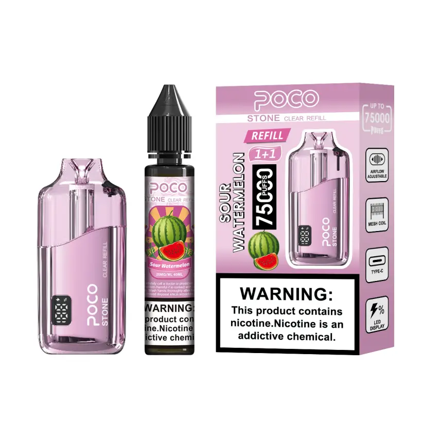 POCO 75k Puffs Stone Refillable Crystal Disposable Vape 75000 With 40ml Oil EU Warehouse 7 POCO 75k Puffs Stone Refillable Crystal Disposable Vape 75000 With 40ml Oil EU Warehouse