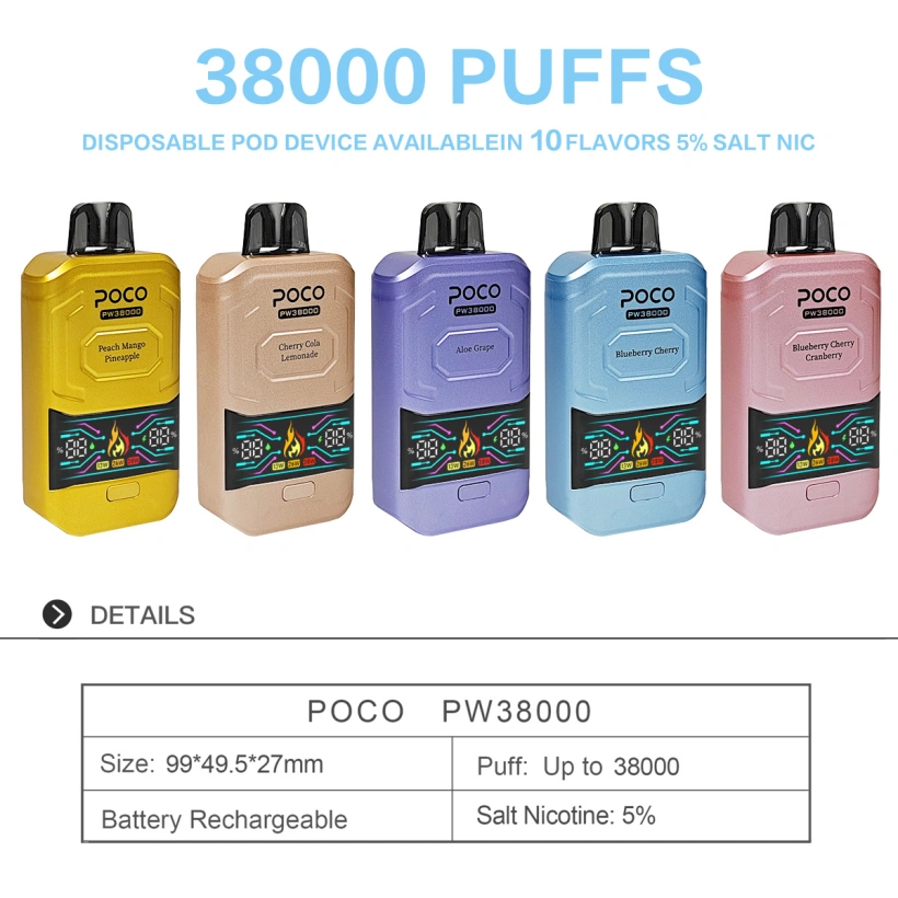 POCO PW 38000 Puffs 38K Best Disposable Vape Pen Free Shipping EU Warehouse 5 POCO PW 38000 Puffs 38K Best Disposable Vape Pen Free Shipping EU Warehouse