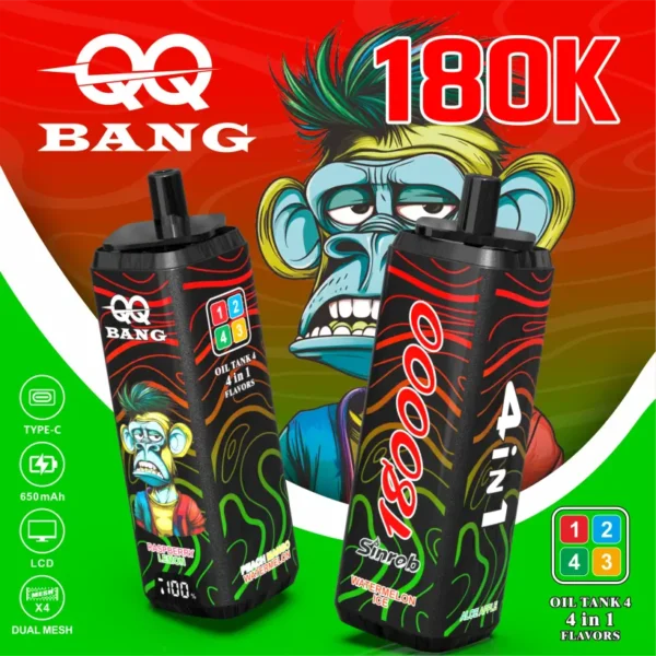 QQ Bang 180k Puffs 4 in 1 Disposable Vape 180000 Wholesale Free Shipping